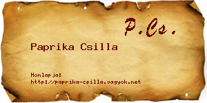 Paprika Csilla névjegykártya
